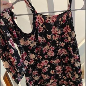 Floral open-shoulder top